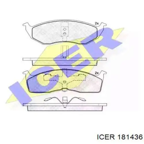 181436 Icer колодки тормозные передние дисковые
