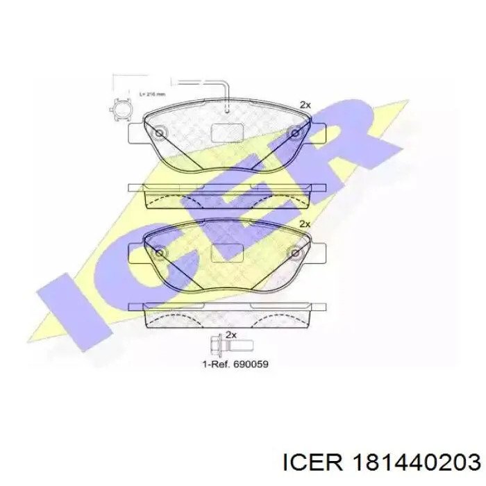 Передние тормозные колодки 181440203 Icer