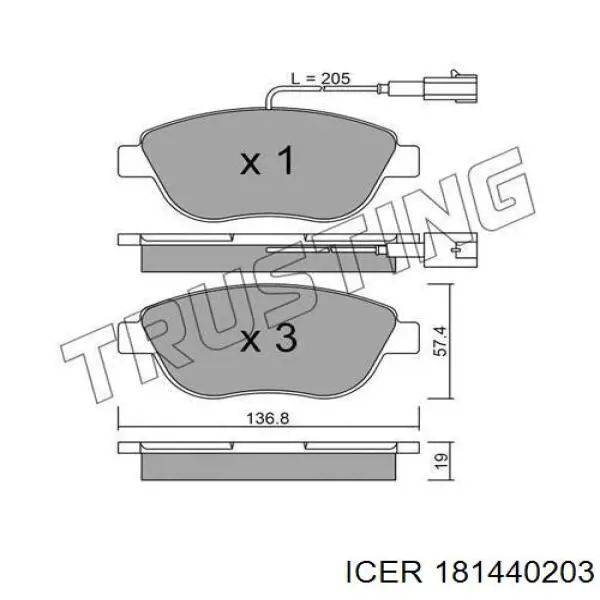 Тормозные колодки Icer 181440203