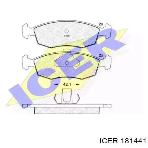 181441 Icer колодки тормозные передние дисковые