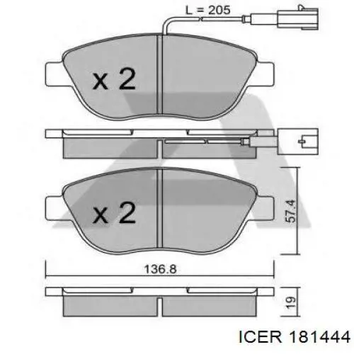 Купить 181444 Icer Колодки тормозные