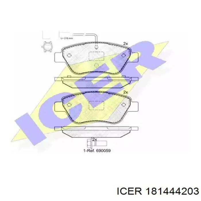 181444-203 Icer передние тормозные колодки