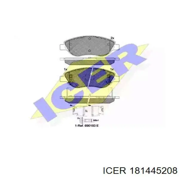 Передние тормозные колодки 181445208 Icer