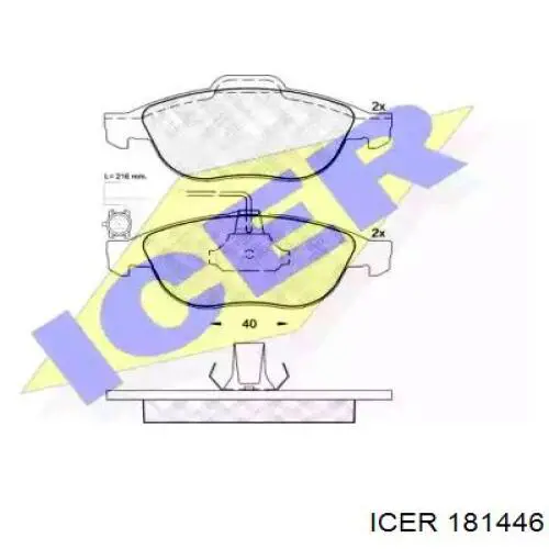 Передние тормозные колодки 181446 Icer