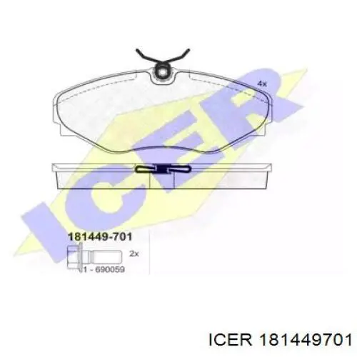 Передние тормозные колодки 181449701 Icer