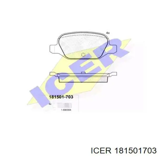 Задние тормозные колодки 181501703 Icer