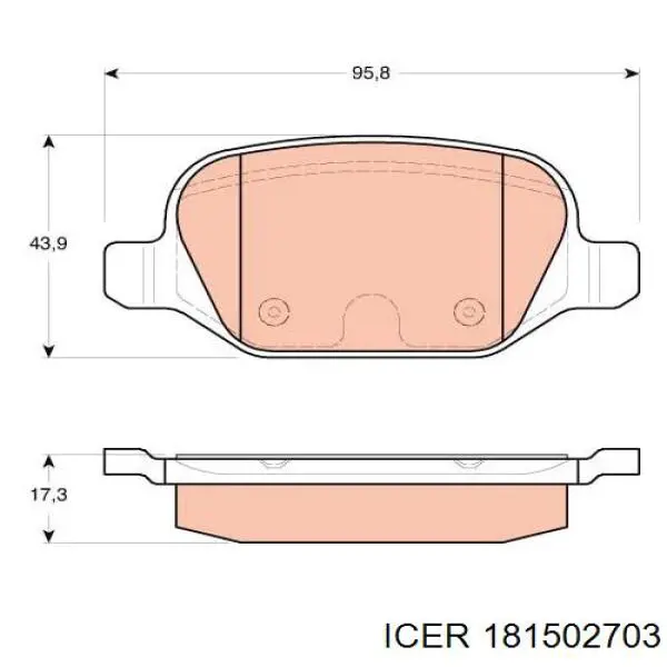 Задние тормозные колодки 181502703 Icer