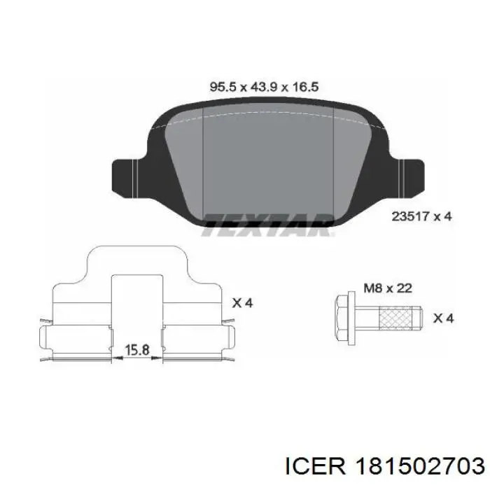Колодки дисковые  Icer 181502703 цена, от 22.57 USD