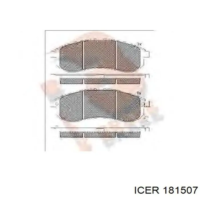Передние тормозные колодки 181507 Icer