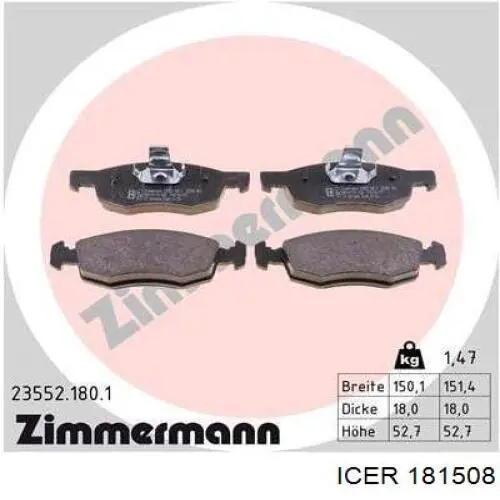 Купить 181508 Icer Колодки тормозные