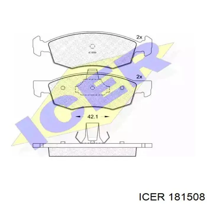 181508 Icer колодки тормозные передние дисковые