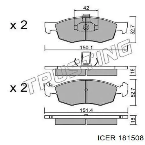 Колодки Icer 181508 цена, от 18.27 USD