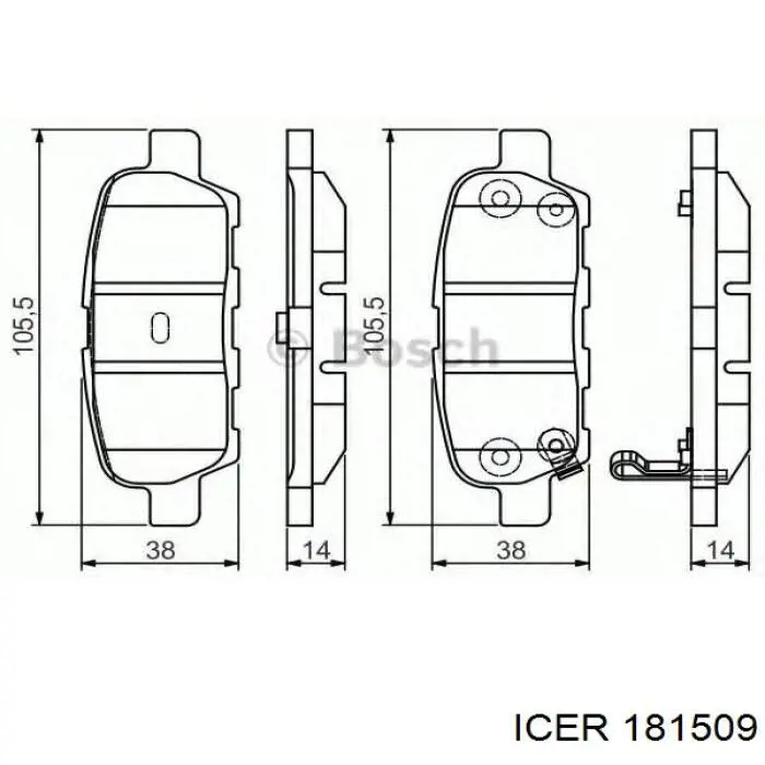 Купить 181509 Icer Колодки тормозные задние, дисковые