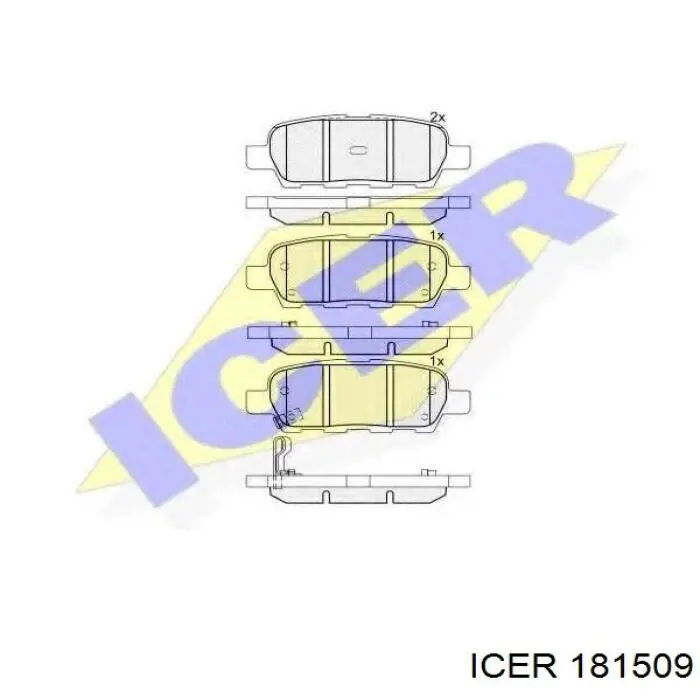 Колодки гальмові задні, дискові 181509 Icer