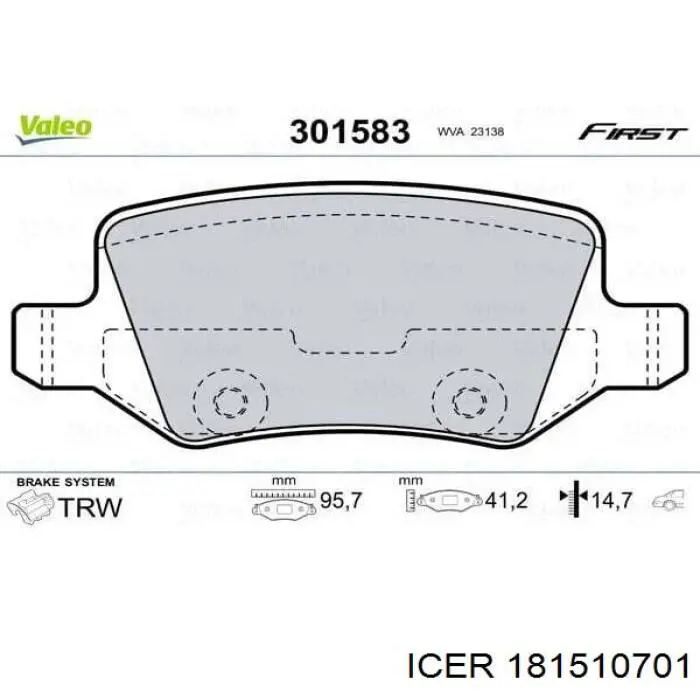 Колодки дисковые  Icer 181510701 цена, от 21.35 USD