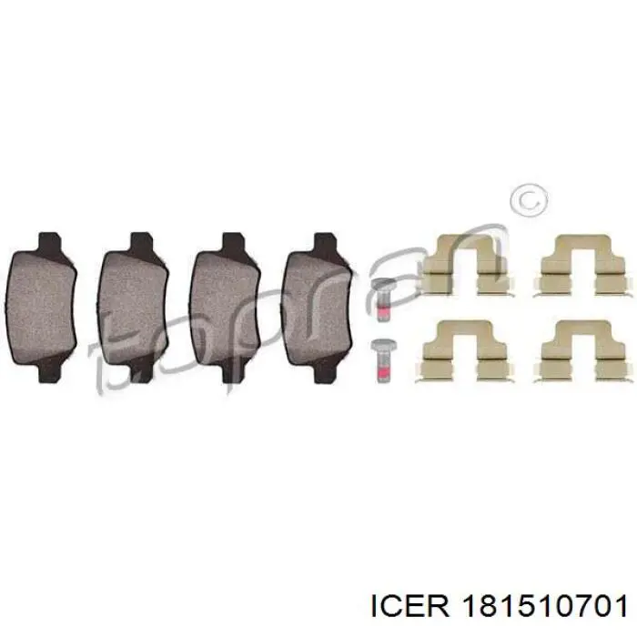 Задние тормозные колодки 181510701 Icer