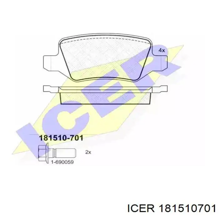 181510-701 Icer колодки тормозные задние дисковые