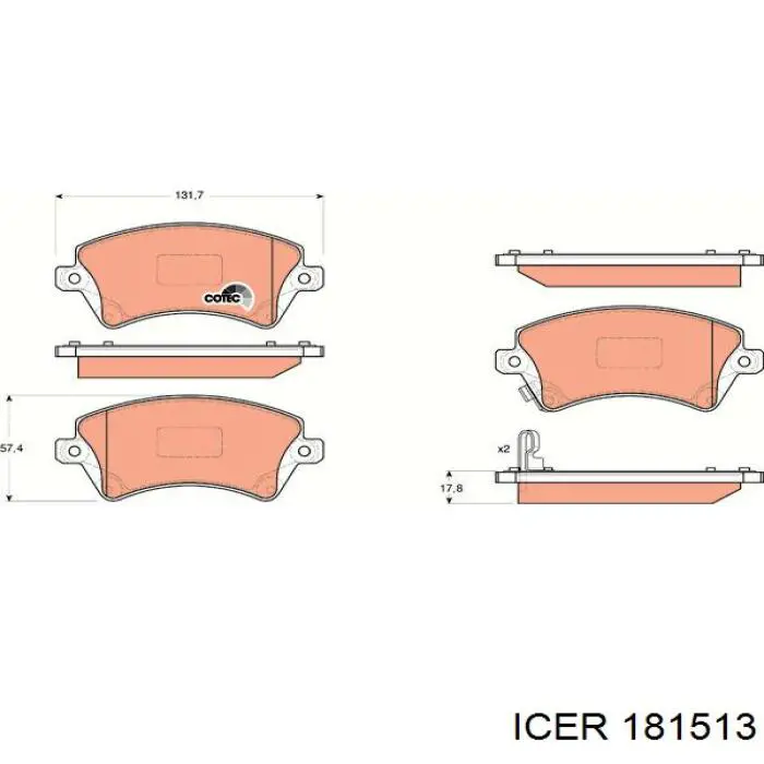 181513 Icer Колодки передние