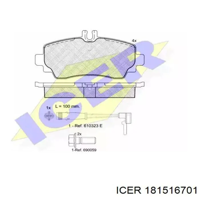 Передние тормозные колодки 181516701 Icer