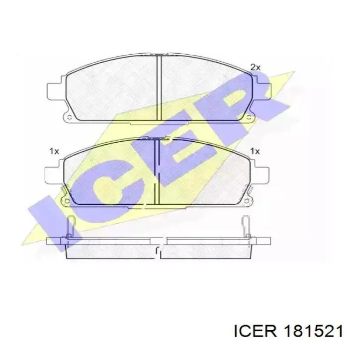 181521 Icer колодки тормозные передние дисковые