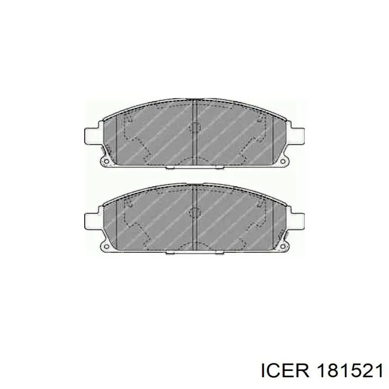 Колодки гальмівні передні, дискові 181521 Icer