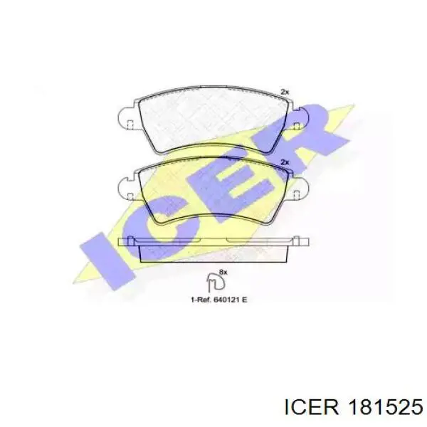 181525 Icer колодки тормозные передние дисковые