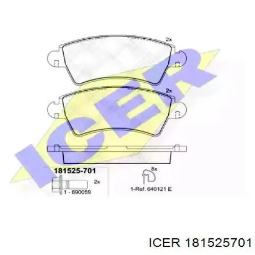 Передние тормозные колодки 181525701 Icer