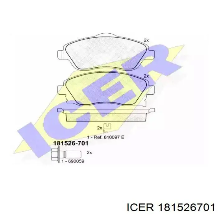 Передние тормозные колодки 181526701 Icer