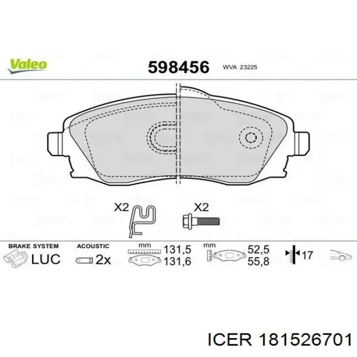 181526701 Icer Колодки передние