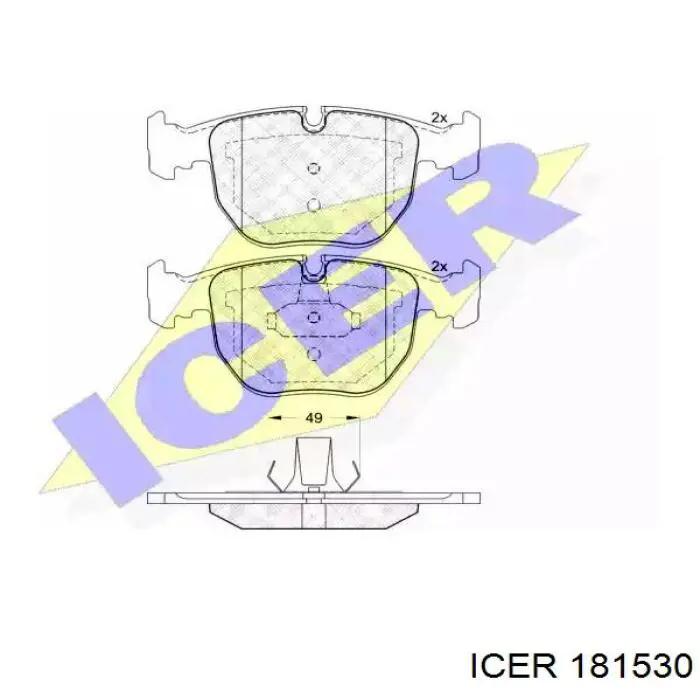 181530 Icer колодки тормозные передние дисковые
