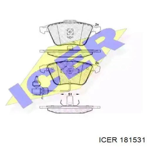 Передние тормозные колодки 181531 Icer
