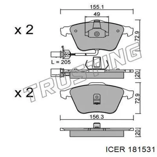 181531 Icer Колодки передние