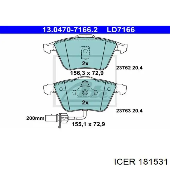 Колодки Icer 181531 цена, от 36.47 USD