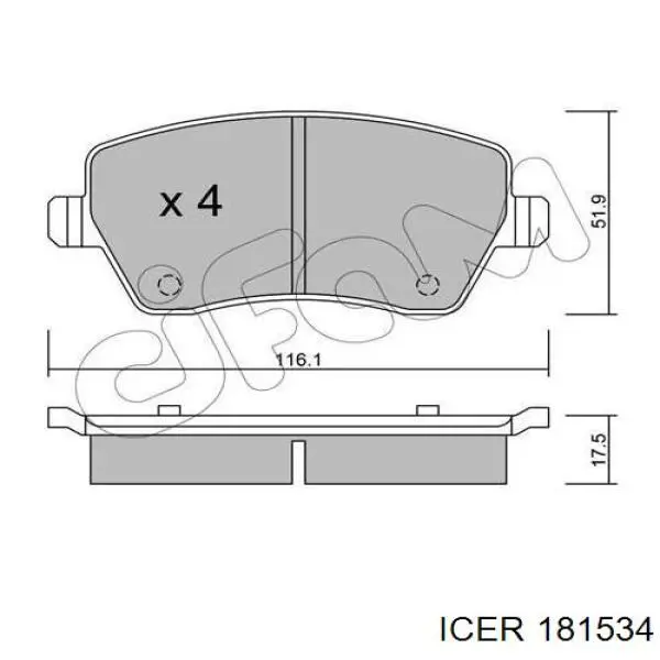 Колодки Icer 181534 цена, от 22.80 USD