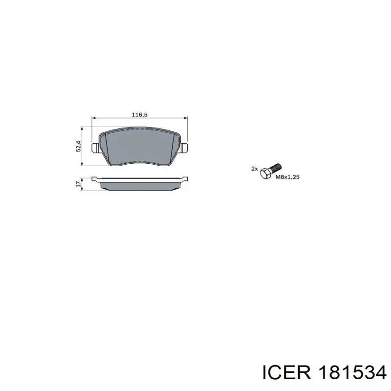 181534 Icer Колодки передние