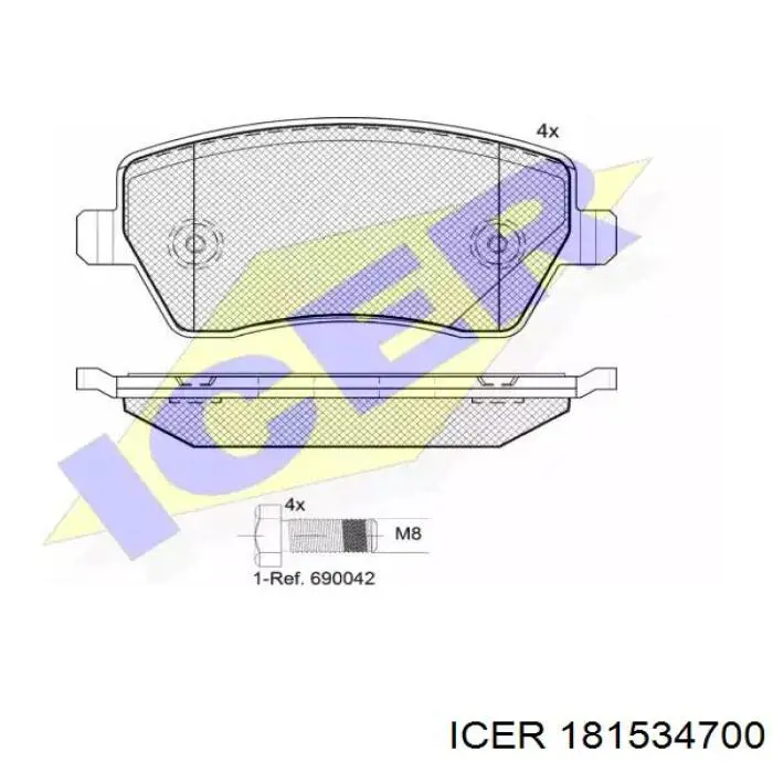 181534-700 Icer колодки тормозные передние дисковые