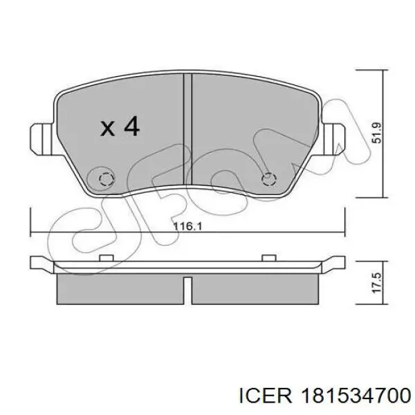 181534700 Icer Колодки передние