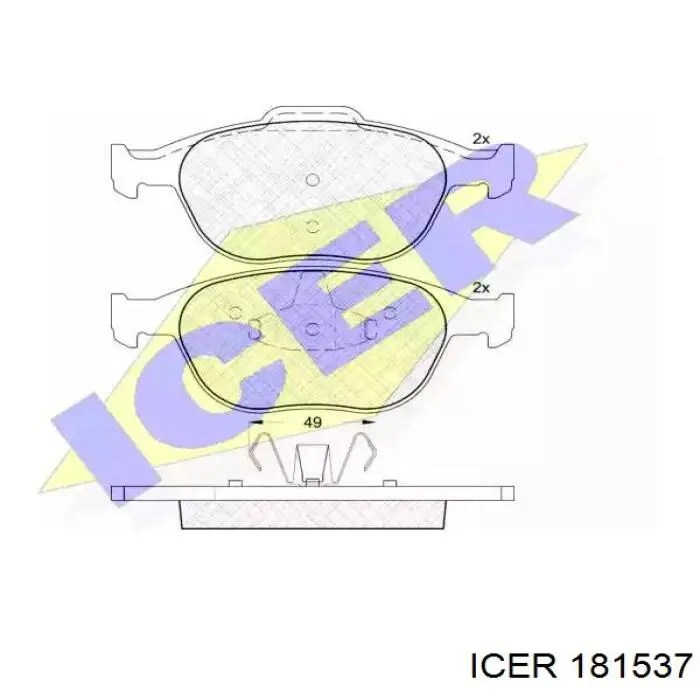 181537 Icer колодки тормозные передние дисковые