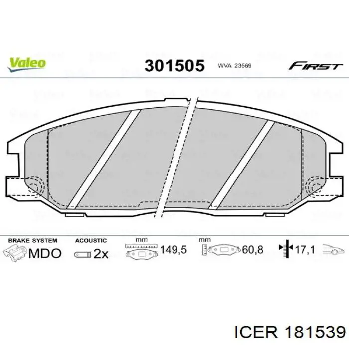 Колодки Icer 181539 цена, от 23.89 USD