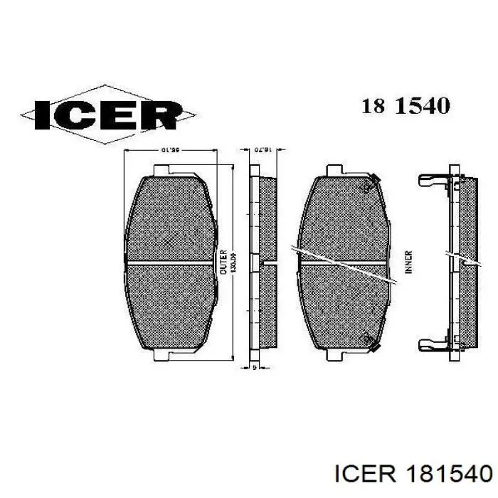 181540 Icer Колодки передние