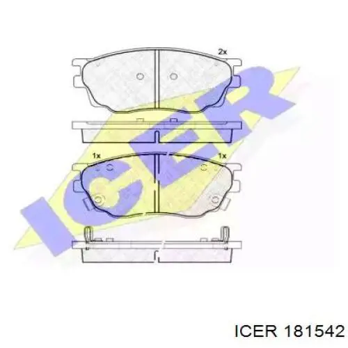 Передние тормозные колодки 181542 Icer