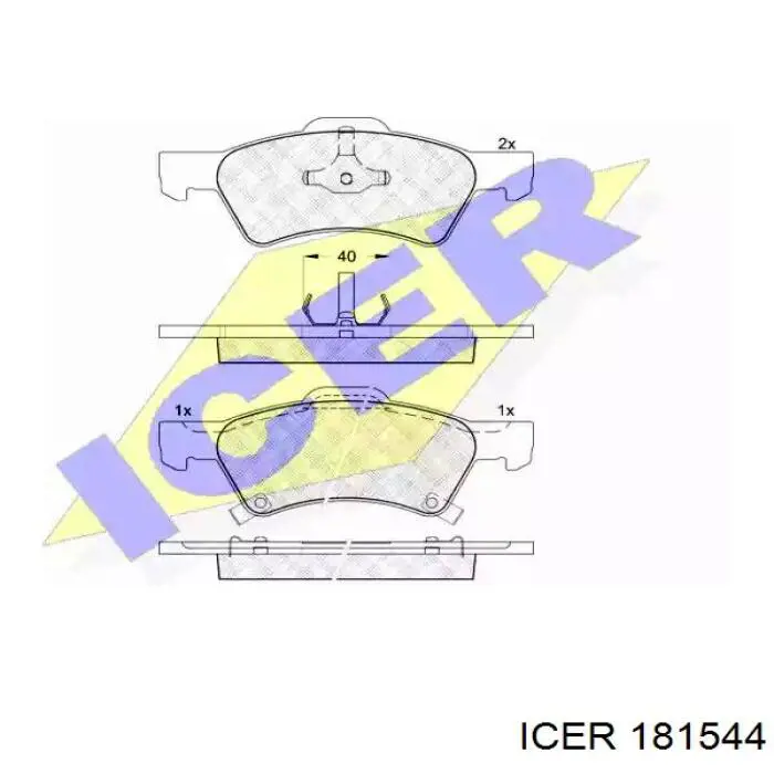 Передние тормозные колодки 181544 Icer