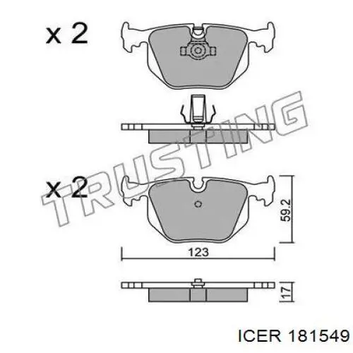 Колодки дисковые  Icer 181549 цена, от 21.66 USD
