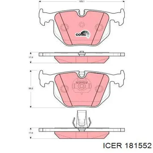 Колодки дисковые  Icer 181552 цена, от 28.37 USD