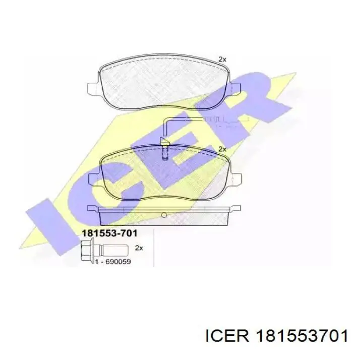181553-701 Icer колодки тормозные передние дисковые