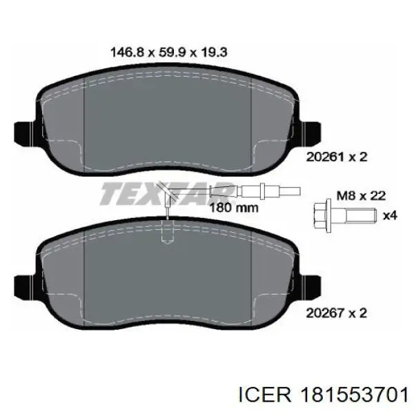 Купить 181553701 Icer Колодки тормозные