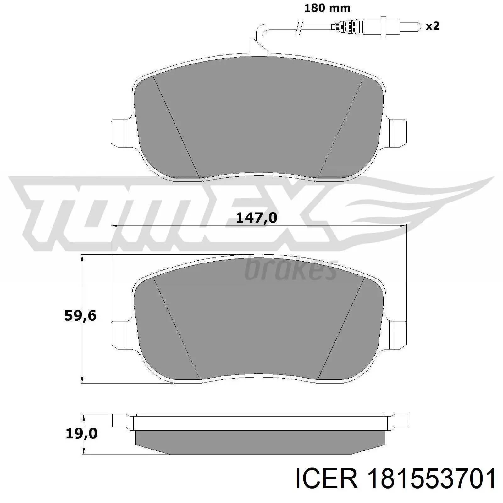 Передние тормозные колодки 181553701 Icer