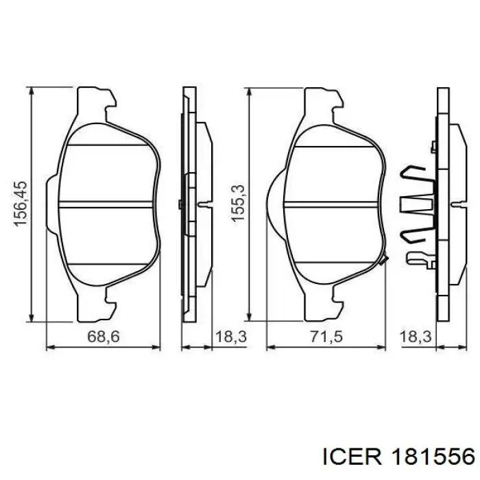 Купить 181556 Icer Колодки тормозные