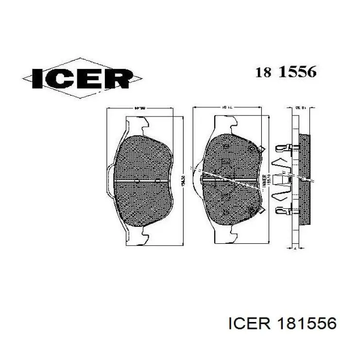 181556 Icer колодки тормозные передние дисковые