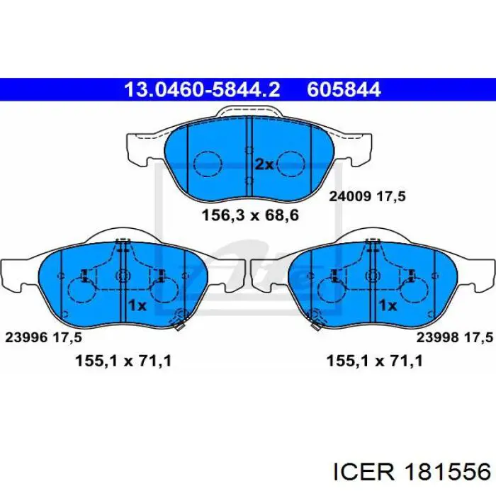 Колодки Icer 181556 цена, от 25.34 USD